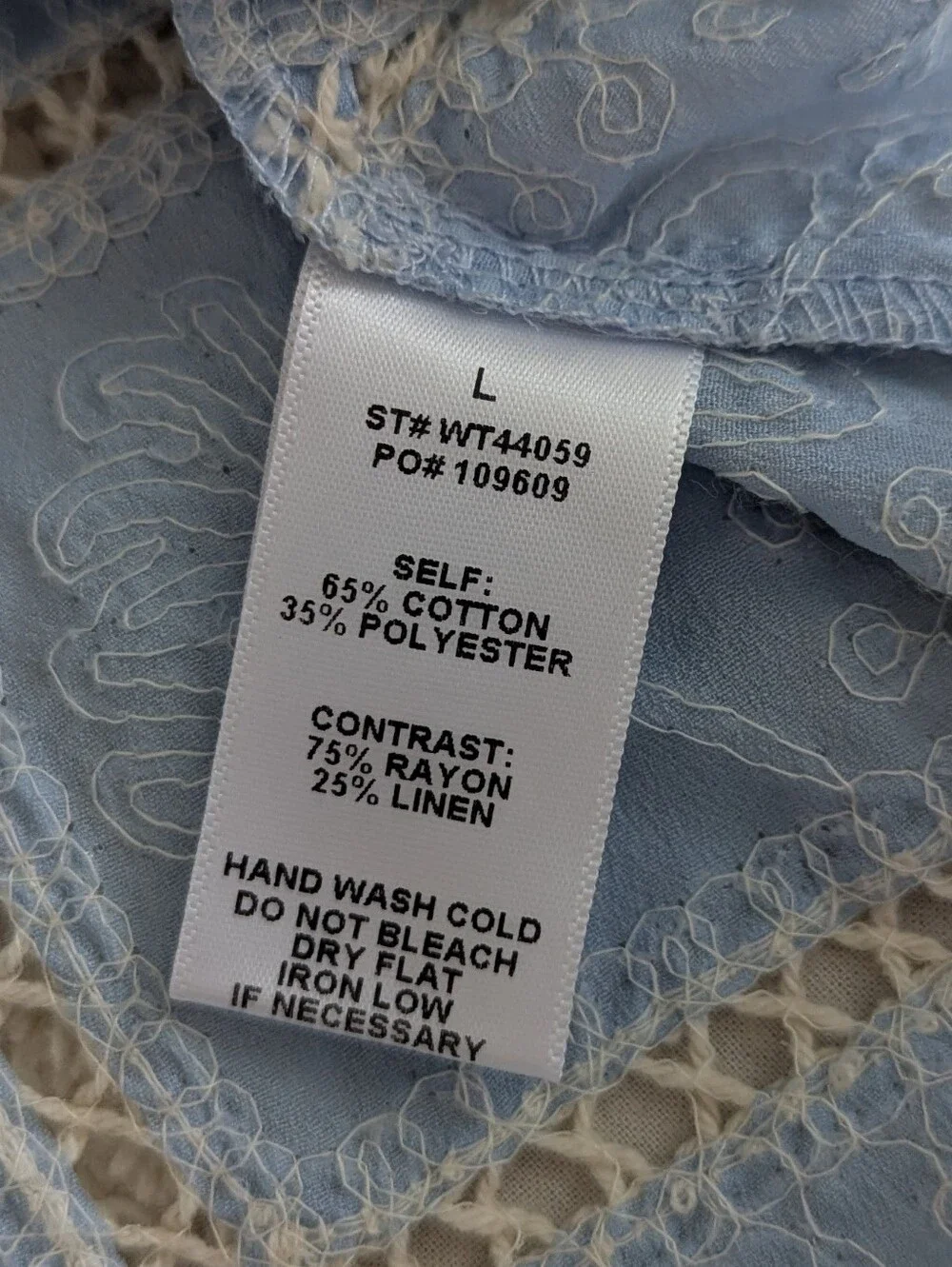Coastal Granddaughter Hamptons Seaside Summer Embroidered Crop Top Large - Picture 8 of 8
